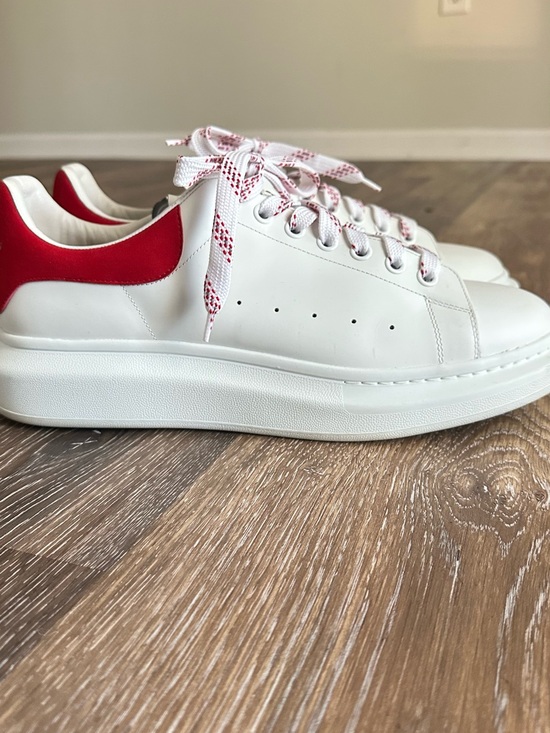 Alexander McQueen Other - Alexander McQueen White Sneaker with Red Trim